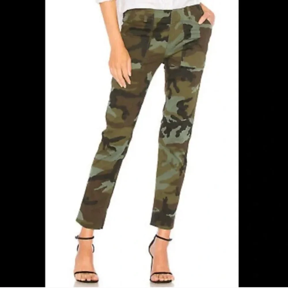 Nili Lotan Green Camouflage Straight Leg Pants - Picture 2 of 13